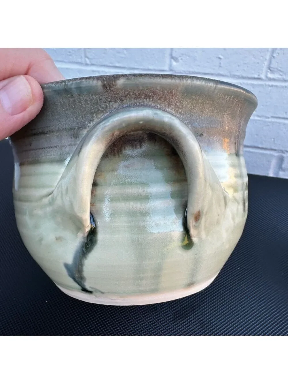 Handcrafted Ceramic Art Pottery Casserole Dish Lid+Loop+Handles Signed by Artist